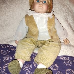Boy doll baby toy blonde large cloth play
